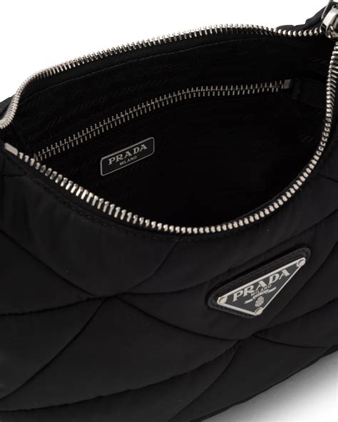 prada leather shoulder.bag double.strap|Prada padded nylon shoulder bag.